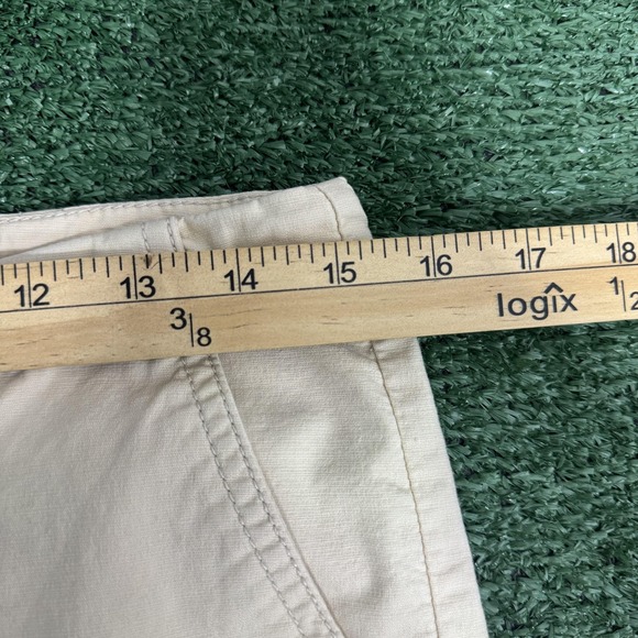 Prana Cargo Shorts Womens 4 Beige Drawstring Hem Hiking Outdoor Pockets - Picture 4 of 6